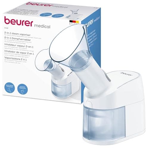Image of Beurer SI 40 Steam Vaporiser, for humidification of Mouth, Nose and Throat, nebulisation of Saline Solutions and Essential Oils, air humidifier for The Cold Season, Extra Quiet