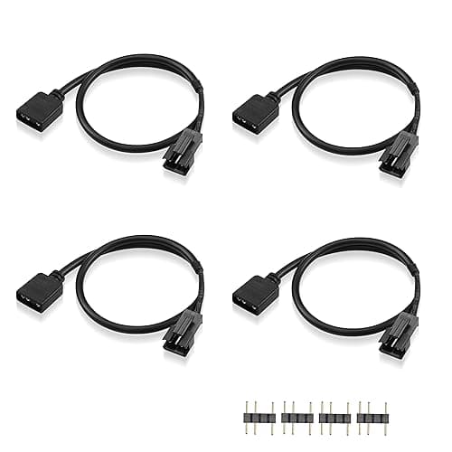 Image of GINTOOYUN RGB Extension Cable 3-Pin to SM Connector Adapter for LED Strip, PC Fan (0.98FT, Style 3)