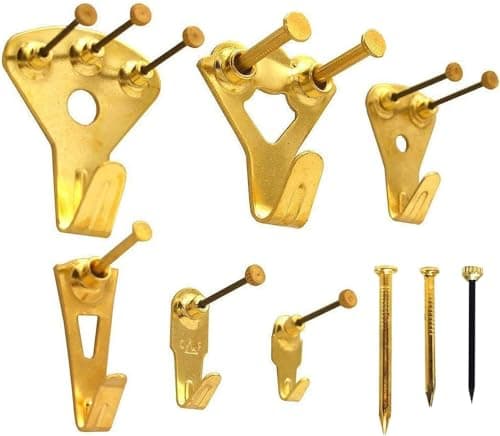 Image of Northern Brothers Picture Hooks - Heavy Duty Picture Hanging Kit Picture Frame Hangers with Nails for Walls (130 Pieces)