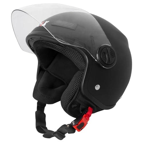 Image of Zorax ZOR-609 Matt Black L (59-60cm) Open Face Helmet Scooter Motorbike Motorcycle Crash Ece 2206