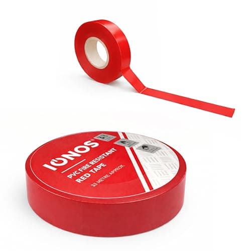 Image of Status: IONOS Red PVC Tape (33 metres) / fire resistant, multisurface / IONPVCRED1PKX12