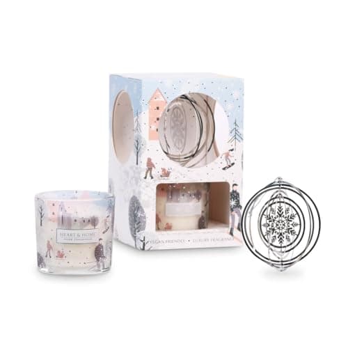 Image of Heart & Home Candle and Tree Decoration Gift Set - Vegan Friendly Soy - Christmas Tree Decoration - for Gifting and Home Fragrance