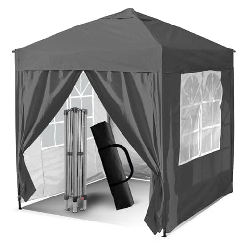 Image of 3x3m Pop Up Gazebo, Gazebo with Removable Sidewalls, Sturdy Frame, Weather-Resistant Protection, Ideal for Outdoor Events, Parties, and Markets (grey)