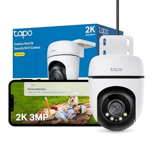 Image of Tapo C510W 2K Outdoor Pan/Tilt Security Camera, 360°Visual Coverage, IP65 WiFi Camera, Motion Tracking, Full-Colour Night Vision, Cloud and Local Storage, Works With Alexa and Google, No Monthly Fee