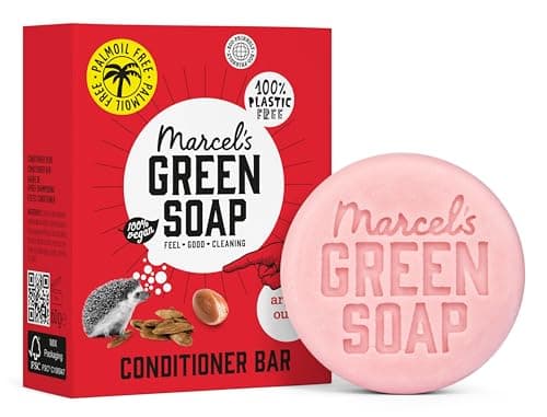 Image of Marcel's Green Soap - Hair Conditioner Bar Argan & Oudh - Eco-Friendly - Zero Plastic Packaging - Palm Oil Free - Vegans - Compact and Long-Lasting - 60 grams