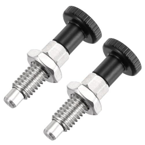 Image of PATIKIL Push Fit Ball Nose Spring Plunger, 2 Pcs M6x1 Spring Return Knob Plunger 304 Stainless Steel Retractable Coarse Thread Index Plunger for Industrial Equipment