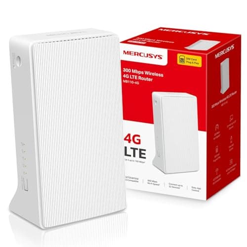 Image of MERCUSYS MB110-4G N300 WIFI Router with Sim Slot,Superfast 4G LTE Speed,Sim Card Router,TP-Link WiFi, Plug and Play, Ethernet Port,External Antenna Ports,Strong Signal, App Control