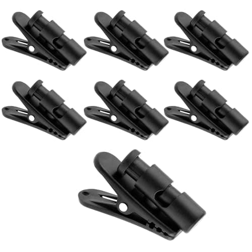 Image of Goktvai 7pcs Headphone Clip for Earphone Wire, Plastic Headphone Cable Cord Clamp Clip on The Clothes for Fitness Running Work Broadcast & Daily Use (Black)