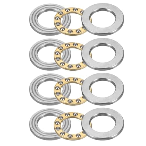 Image of sourcing map 4pcs F13-22M Thrust Ball Bearings, 13mm x 22mm x 7mm Miniature Thrust Bearing with Washers Chrome Steel Single Direction for Conveyor Systems Machine Tools