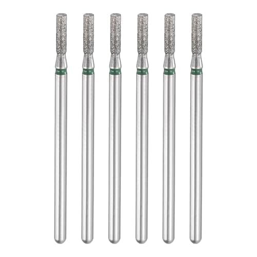 Image of sourcing map 6pcs 100-120 Grits Diamond Grinding Bit 2mm Cylinder Head 2.35mm Shank 7mm Length Stone Sanding Drill Bits Rotary Tool for Ceramic Glass Nails Grinding Polishing