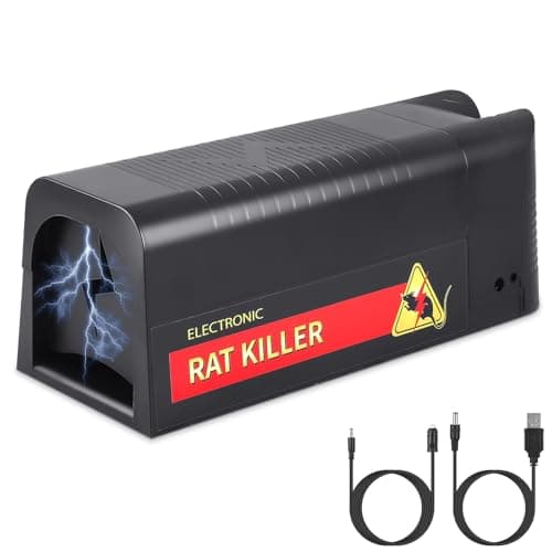 Image of Electric Rat Trap That Kills Instantly | 2800V High Voltage Rechargeable Indoor Mouse Traps for Home, Kitchen & Garage | Professional Electronic Rodent Killer for Mice, Rats, Hamsters & Voles