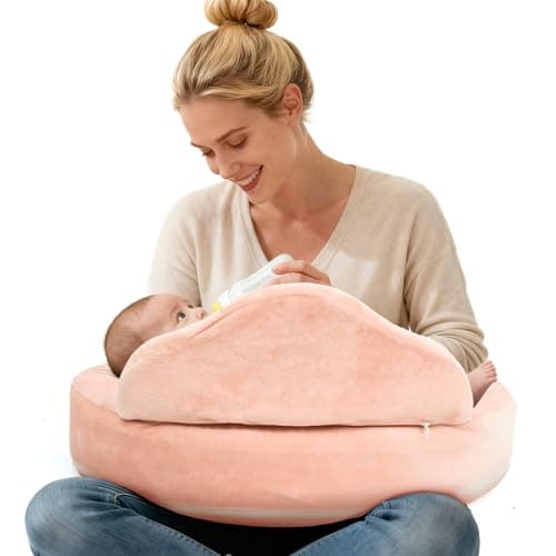 Image of YGJT Nursing Pillow, Baby Breastfeeding Pillows, Memory Foam Feeding Pillow with Removable Cover and Adjustable Waist Strap, Baby Essentials for Newborn, Baby Gifts
