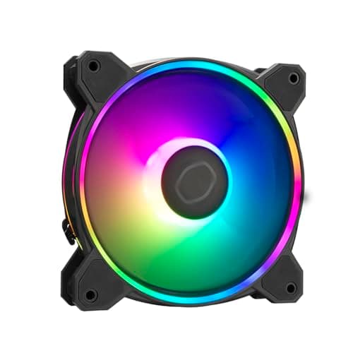 Image of Cooler Master MasterFan MF120 Halo2 ARGB: Case & Cooling Fan, Dual Ring Addressable RGB Lighting, Rifle Bearing, Enlarged Air Balance Blades with Jam Sensor Protection & Upgraded Driver IC - 120mm