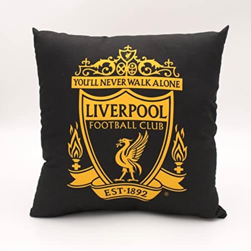 Image of dreamtex Liverpool FC Official Black & Gold Crest Cushion YNWA