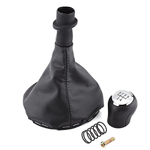 Image of Dweekiy 5 Speed Gear Knob with Gaiter Kit Replacement for VW Transporter T5 T6 2003-2011, Black Synthetic Leather Gear Stick Shift Lever Gator Boot Cover