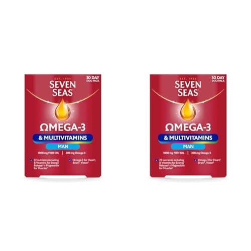 Image of Seven Seas Omega-3 & Multivitamins Man, with B Vitamins and Magnesium, 30-Day Duo Pack, 30 Omega-3 Capsules and 30 Multivitamin Tablets (Pack of 2)