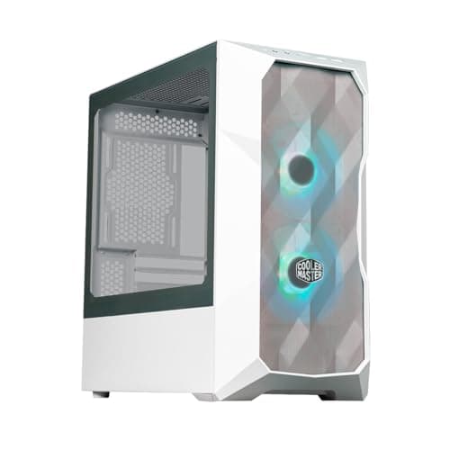 Image of Cooler Master TD300 Mesh White PC Case - Mini-Tower, Designed for High Airflow, 2 x 120mm ARGB Intake Fans, Micro-ATX & Mini-ITX MB Support, Tempered Glass Side Panel, Removeable Top, ARGB/PWM Hub