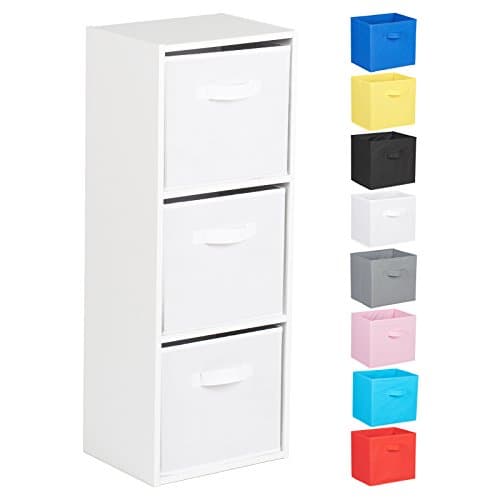 Image of Hartleys 3 Tier White Cube Unit - White Storage Boxes