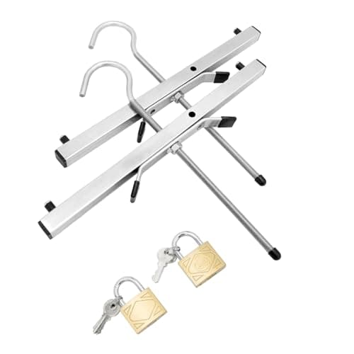 Image of 2 Pcs Ladder Clamps for Roof Rack – Heavy Duty Lockable Roof Rack Clamp with 2 Free Padlocks – Universal Ladder Roof Rack Lock, Safe and Secure – Perfect for UK Homeowners and Builders