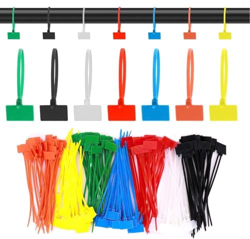 Image of 100 Pcs Wire Zip Ties with Label Self-Locking, Cable Zip Tie with Tag, Plastic Nylon Cable Ties Cables Labels Tags Write On Plastic Tie, Home Office Wire Marking and Organizing