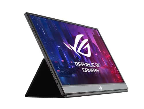 Image of ASUS ROG Strix XG17AHPE Portable Gaming Monitor, 17.3 Inch, IPS, FHD (1920 x 1080), IPS, 240Hz, 3 ms, Non-Glare, USB-C, Micro-HDMI, Built-in Battery for Laptop Camera Console, Smart Case