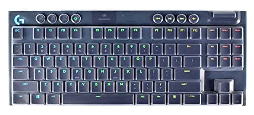 Image of Dust-Proof Silicone Keyboard Skin Cover Compatible for Logitech G915 TKL Tenkeyless Lightspeed Wireless RGB Mechanical Gaming Keyboard, G915 TKL Keyboard Skin Accessories (Clear)
