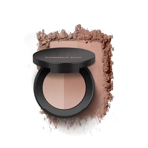 Image of Eyebrow Powder Duo for Define & Filling, Long Lasting Eyebrow Kit Enhance Natural Eye Brows Blending Easily Daily Makeup for Women, Compact Eye Powder Palette with Mirror (Soft Brown)