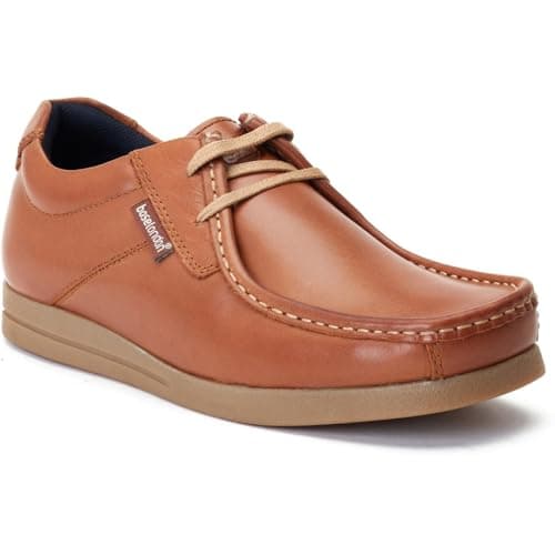 Image of Base London Event Dark Tan Leather Mens Shoes Standard Fit 9 UK