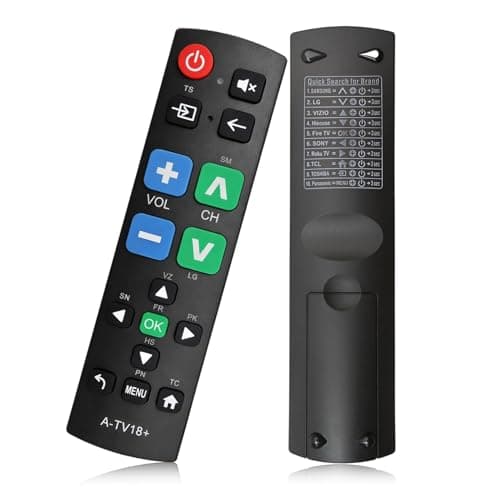 Image of Big Button Universal TV Remote Control for All TV Universal TV Remote for Seniors & Elderly Simple Easy to Use Compatible with Samsung LG Sony Hisense TCL TVs (2 AAA Batteries Not Inc)