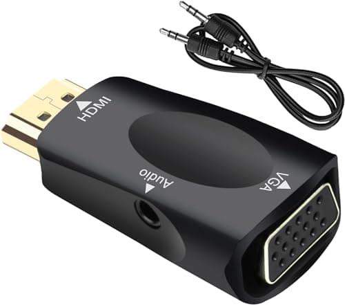 Image of Multibao HDMI to VGA Adapter Converter with 3.5mm Audio Jack Cable Male to Female Connect