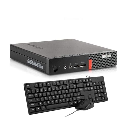 Image of Lenovo ThinkCentre M910q Mini Desktop PC, Intel Core i5-6500, 16GB RAM, 512GB SSD, US Keyboard, WiFi, Bluetooth, Windows 11 Pro (Refurbished)
