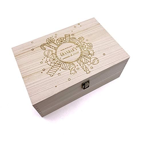Image of ukgiftstoreonline Personalised Sweets and Candy Large Wooden Box