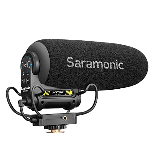 Image of Saramonic Shotgun Microphone for Camera DSLR Camcorder Supercardioid, Monitoring, 3-Stage Gain, 3.5mm Professional External On-Camera Microphone Mic for Vlogging Video Recording Interview (Vmic5 Pro)