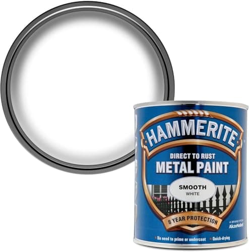 Image of Smooth White Metal Paint 750ml – 1 Pack – Direct to Rust Metal Paint – Durable Protective Finish for Interior & Exterior – Ideal for Gates, Railings & Outdoor Surfaces