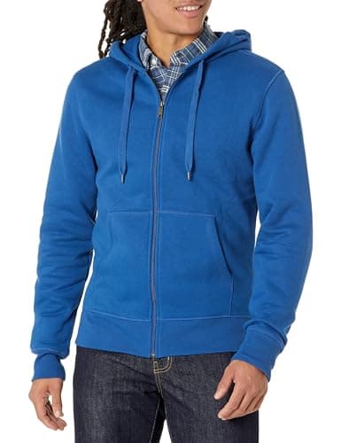 Image of Amazon Essentials Men's Full-Zip Fleece Hoodie (Available in Big & Tall), Blue, XXL