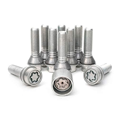 Image of H&R Wheel bolt Set Taper-Head with movable cone M14x1.25 - Length 28mm - 10 pcs. (e.g. compatible with BMW) - incl. wheel-locks