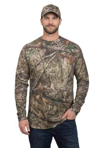 Image of Meet AI Muse Mens Camouflage Shirt Edge Men's Long Sleeve Camouflage T-Shirt, Hunting Camo Pattern, Crew Neck Cotton Jungle t-Shirt (5XL)