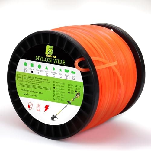 Image of Viabrico 2.4mm String Trimmer Line, Weed Wacker Eater String, Commercial Grade Square Nylon String Trimmer Line Replacement for String Trimmer Weed Trimmer 2.4mm-380M-5lb-Spool