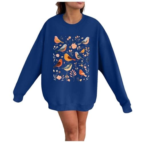 Image of Generisch Cute Bird Women's Crew Neck Sweatshirt, blue, M