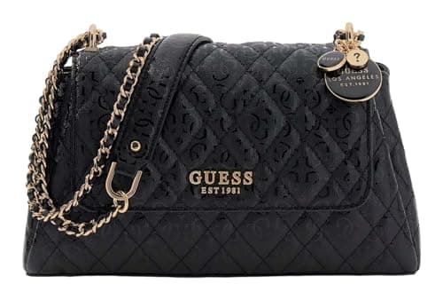 Image of GUESS shoulder bag cross body bag Isemay Convertible Xbody Flap Bag Black
