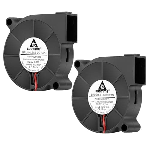 Image of GDSTIME 2pcs 5015 Blower Fan 5V 0.12A 50mm x 50mm x 15mm 3500 RPM Centrifugal Cooling Case Blower Fan for Purifier Humidifier 3D Printer Laptop Motherboard Exhaust Ventilation