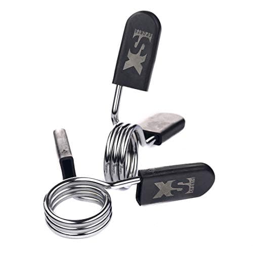 Image of XS Sports 25mm / 1" Spring Weight Clamp Collars Clips Barbell Dumbbell Quick Release