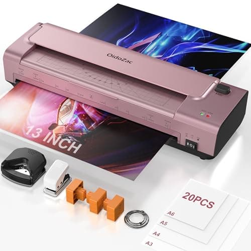 Image of OidoZac A3 Laminator Machine with Auto Paper Feed, Never Jam Fast Laminator with 2 Roller, Cold and Thermal Laminating Machine with 20 Pouches, Paper Trimmer and Corner Rounder for Office, School