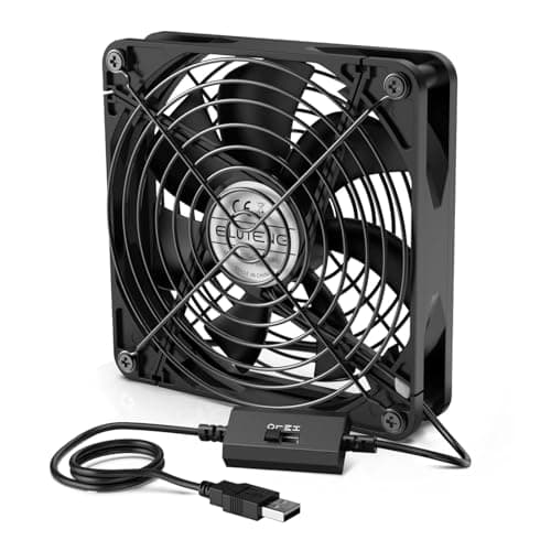 Image of ELUTENG 140mm USB Fan with 3 Speed 5V Powered Case Fan 1500PRM Portable Cooling Fan Suitable for Tablet TV Receiver Router DVR Play Station Xbox Computer and More