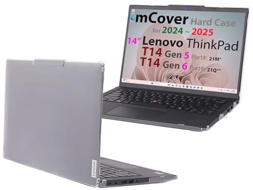 Image of mCover Hard Case ONLY for 2024-2025 14" Lenovo ThinkPad T14 Gen 5/6 & P14s Gen 5/6 (AMD) Windows Notebook PC (180° Hinge, NOT Fitting Other Models)- Clear