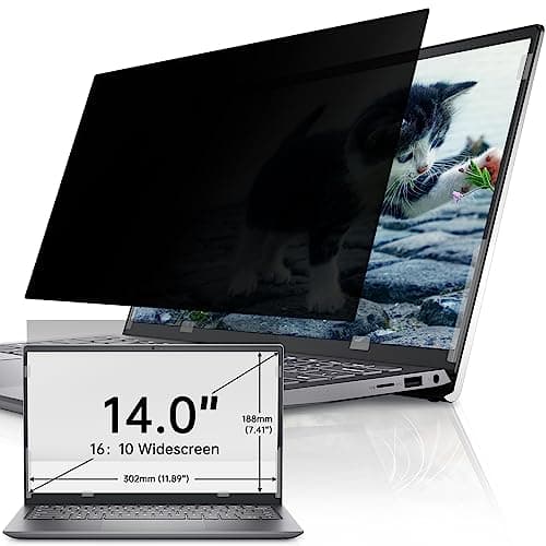 Image of IPROKKO 14 Inch Privacy Screen for Hp/Dell/Acer/Lenovo/ThinkPad/Samsung/Asus/Sony, Removable 16:10 Aspect Laptop Shield, Anti Blue Light Glare Filter