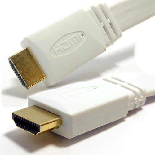 Image of kenable Flat HDMI Cable 4K 60Hz High Speed Gold Plated for TV LCD LED UHD 2m White