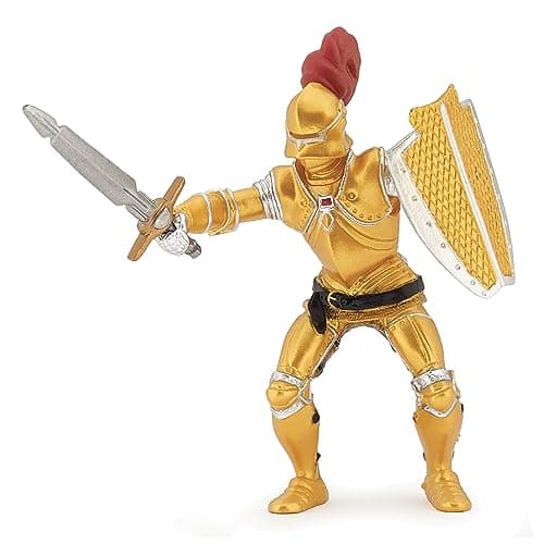 Image of Papo - Realistic Gold Armor Knight Figure - Ages 3+ - Fantasy & Medieval Collection - Creative Play Knight - Gift Idea Toy for Girls and Boys