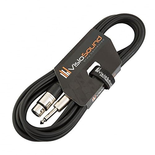Image of VisioSound Female XLR to 6.35mm 1/4" Mono Jack Lead/Microphone/Signal Cable / 6 Colours 3m Black