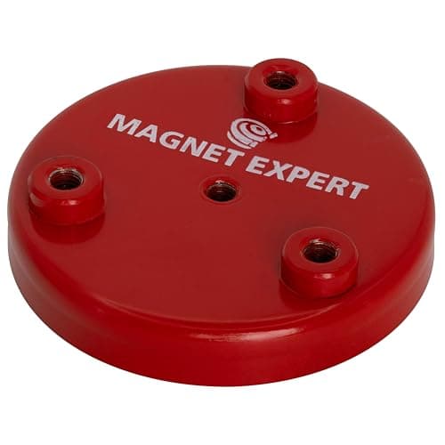 Image of Ferrite Limpet Pot Magnet c/w M6 threaded hole for Semi-Permanent Applications - 76mm dia x 12.5mm thick - 33kg Pull